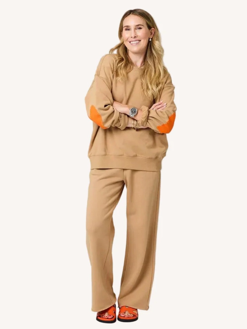 KERRI ROSENTHAL weekend barb sweatpant in Camel